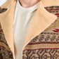 Mens Ethnic Aztec Long Twill Beige Coat