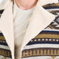 Mens Ethnic Aztec Long Twill Beige Coat