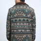 Mens Ethnic Aztec Long Twill Turquoise Coat