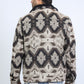 Mens Ethnic Aztec Quilted Fur Lined Beige Jacket