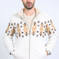 Men's Ethnic Aztec Quilted Fur Lined Beige Jacket