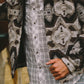 Mens Ethnic Aztec Quilted Fur Lined Beige Jacket