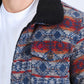 Mens Ethnic Aztec Quilted Fur Lined Black Jacket