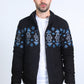 Men's Ethnic Aztec Quilted Fur Lined Black Jacket