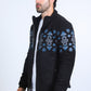 Men's Ethnic Aztec Quilted Fur Lined Black Jacket