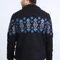 Men's Ethnic Aztec Quilted Fur Lined Black Jacket