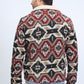 Mens Ethnic Aztec Quilted Fur Lined Black/Red Jacket