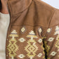 Men's Ethnic Aztec Quilted Fur Lined Brown Jacket