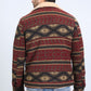 Mens Ethnic Aztec Quilted Fur Lined Burgundy Jacket