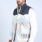 Mens Ethnic Aztec Quilted Fur Lined Charcoal Vest