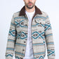 Mens Ethnic Aztec Quilted Fur Lined Grey Jacket