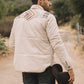 Men's Ethnic Aztec Quilted Fur Lined Twill Beige Jacket