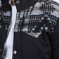 Men's Ethnic Aztec Quilted Fur Lined Twill Black Jacket