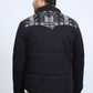 Men's Ethnic Aztec Quilted Fur Lined Twill Black Jacket