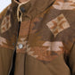 Men's Ethnic Aztec Quilted Fur Lined Twill Brown Jacket