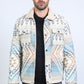 Mens Ethnic Aztec Quilted Twill Beige Jacket