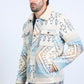 Mens Ethnic Aztec Quilted Twill Beige Jacket