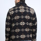 Mens Ethnic Aztec Quilted Twill Black/Brown Jacket