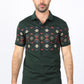 Mens Modern Fit Stretch Cotton Aztec Panoramic Print Polo