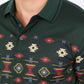 Mens Modern Fit Stretch Cotton Aztec Panoramic Print Polo