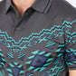 Men's Grey Aztec Panoramic Print Polo