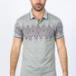 Mens Modern Fit Stretch Cotton Polo with Aztec Print