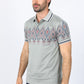 Mens Modern Fit Stretch Cotton Polo with Aztec Print