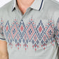 Mens Modern Fit Stretch Cotton Polo with Aztec Print