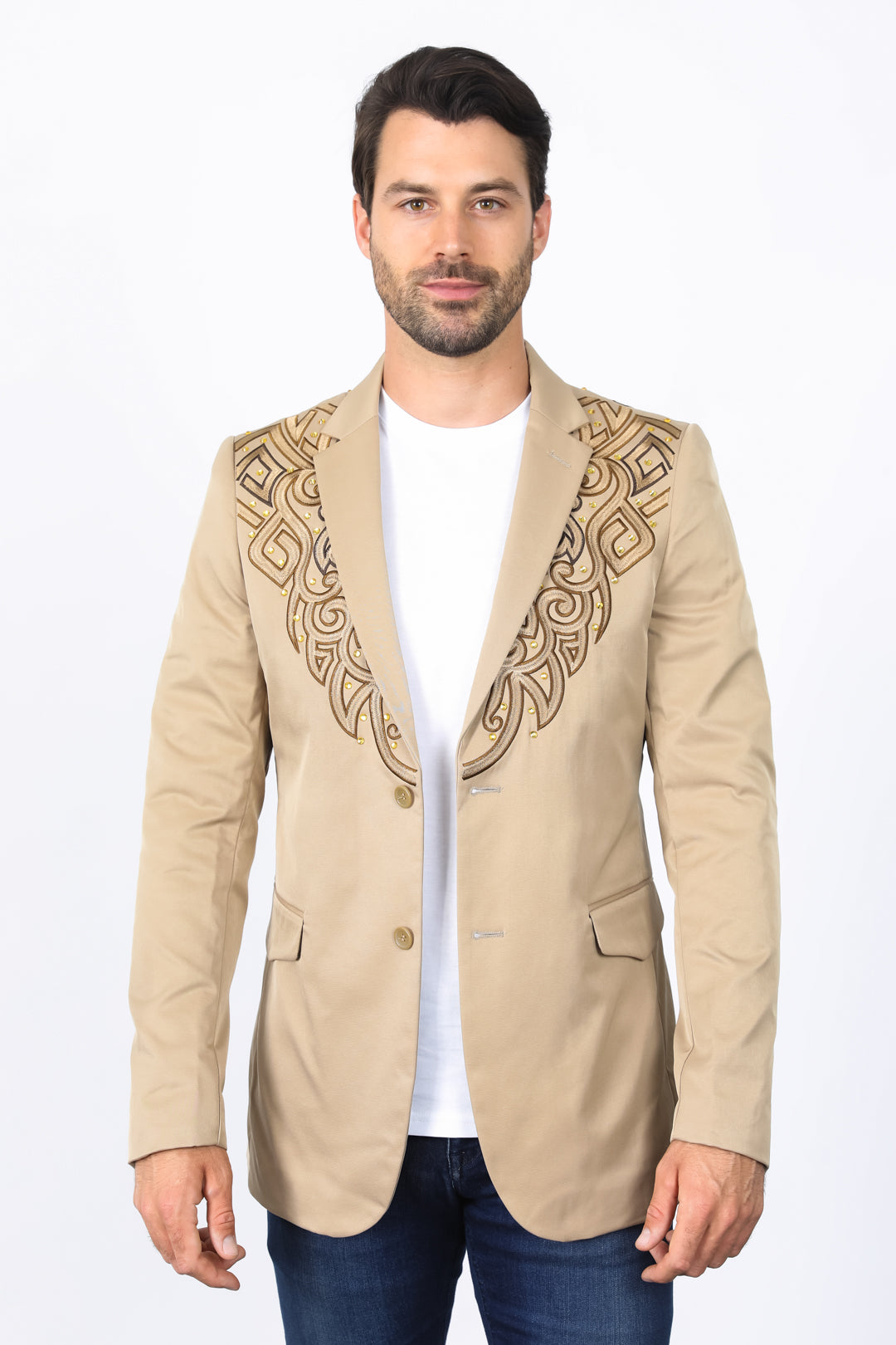 Mens Embroidery Fashion Blazer