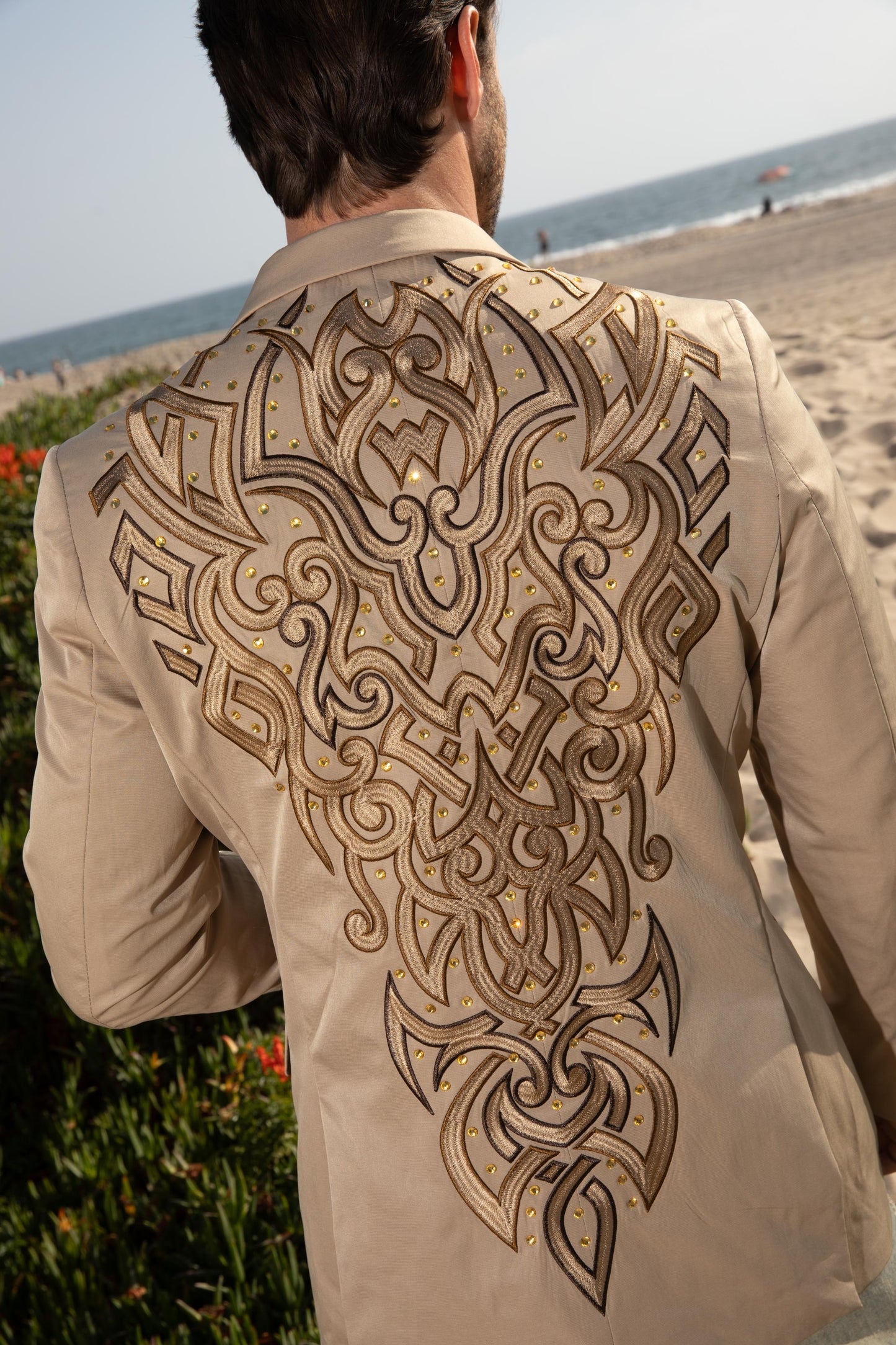 Mens Embroidery Fashion Blazer