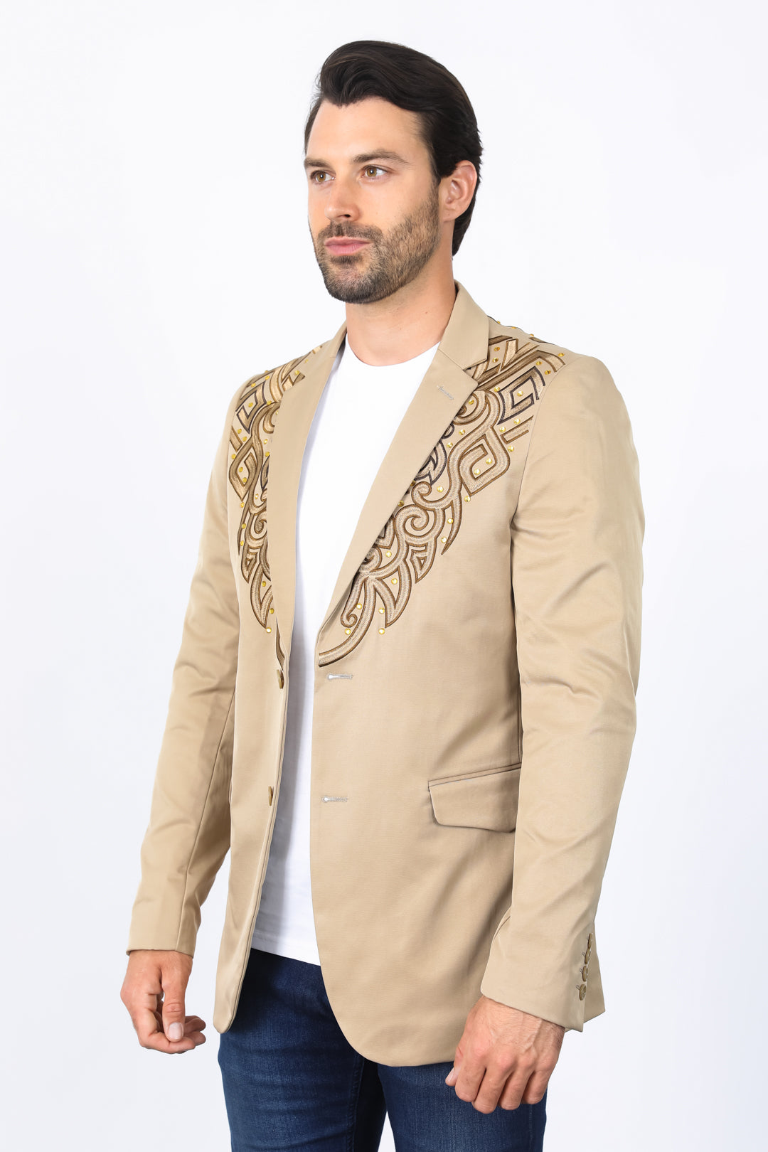 Mens Embroidery Fashion Blazer