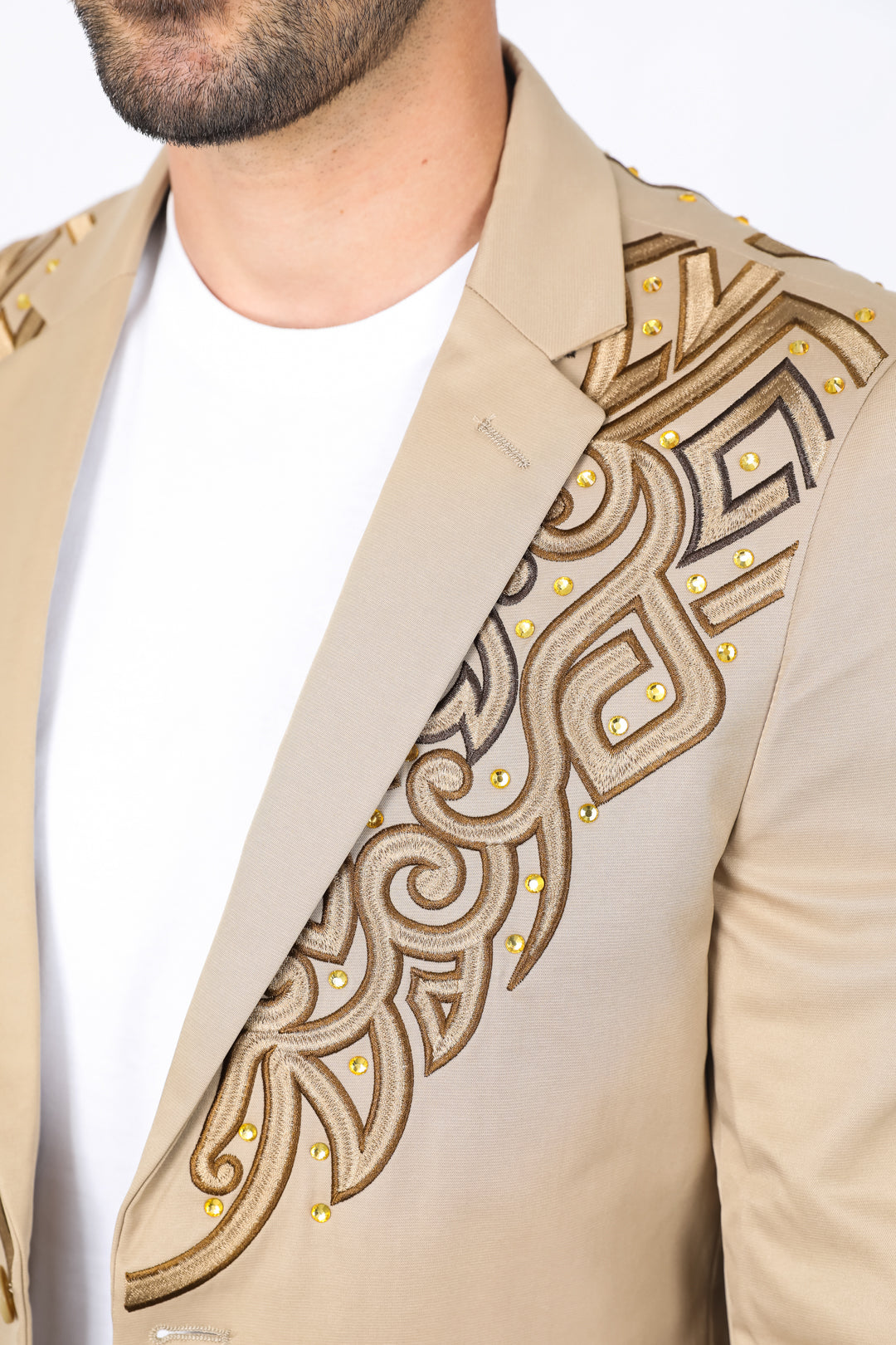 Mens Embroidery Fashion Blazer