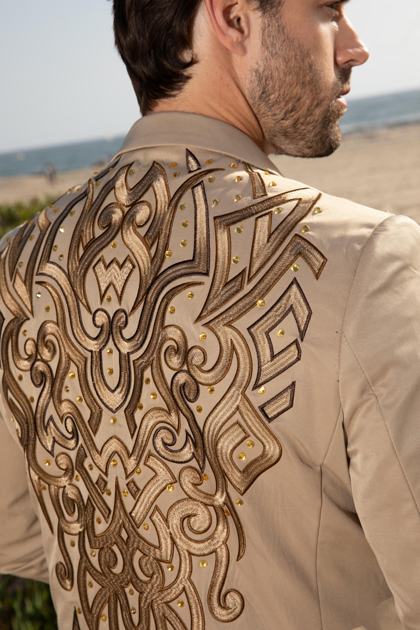 Mens Embroidery Fashion Blazer