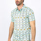 Mens Performance Fabric Modern Fit Stretch Aztec Print Polo