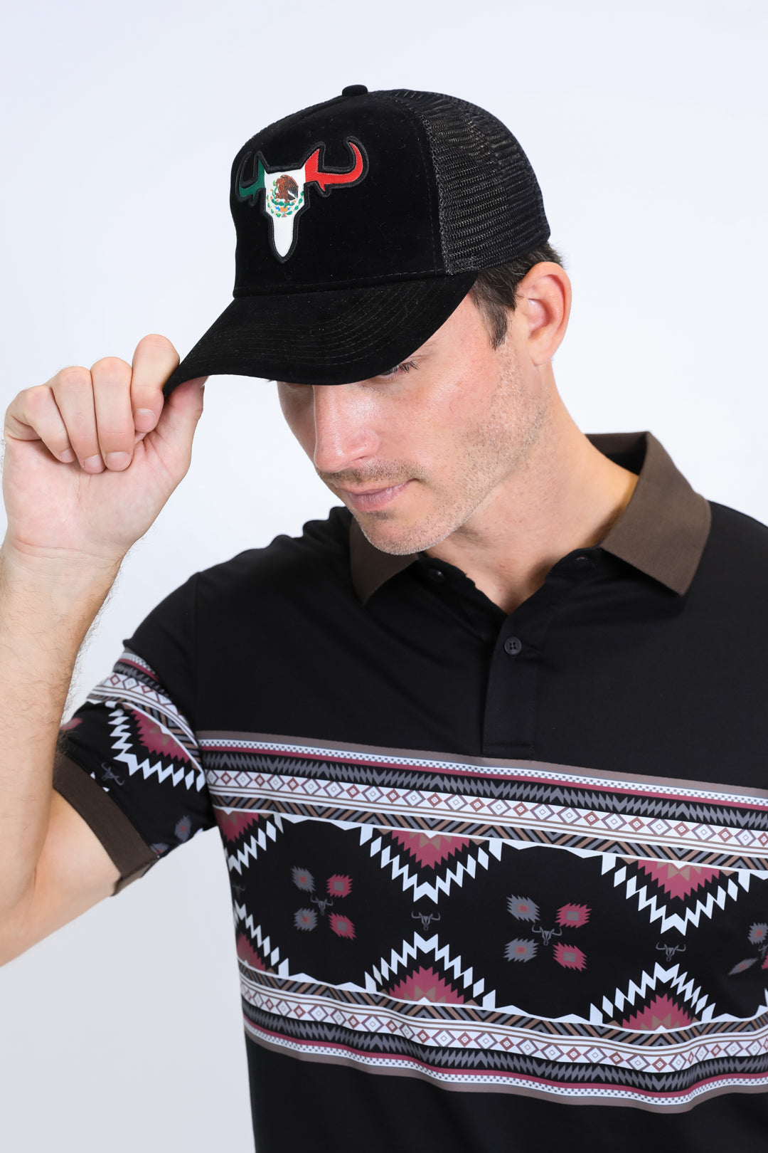 Mens MEXICO 3D Logo Baseball Black/Black Cap