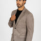 Men's Double Button Mink Faux-Suede Blazer