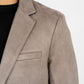 Men's Double Button Mink Faux-Suede Blazer