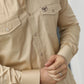 Men's Modern Fit Solid Beige Dress Shirt