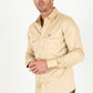 Men's Modern Fit Solid Beige Dress Shirt