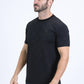 Mens Modern Fit Cotton Stretch Black T-Shirt