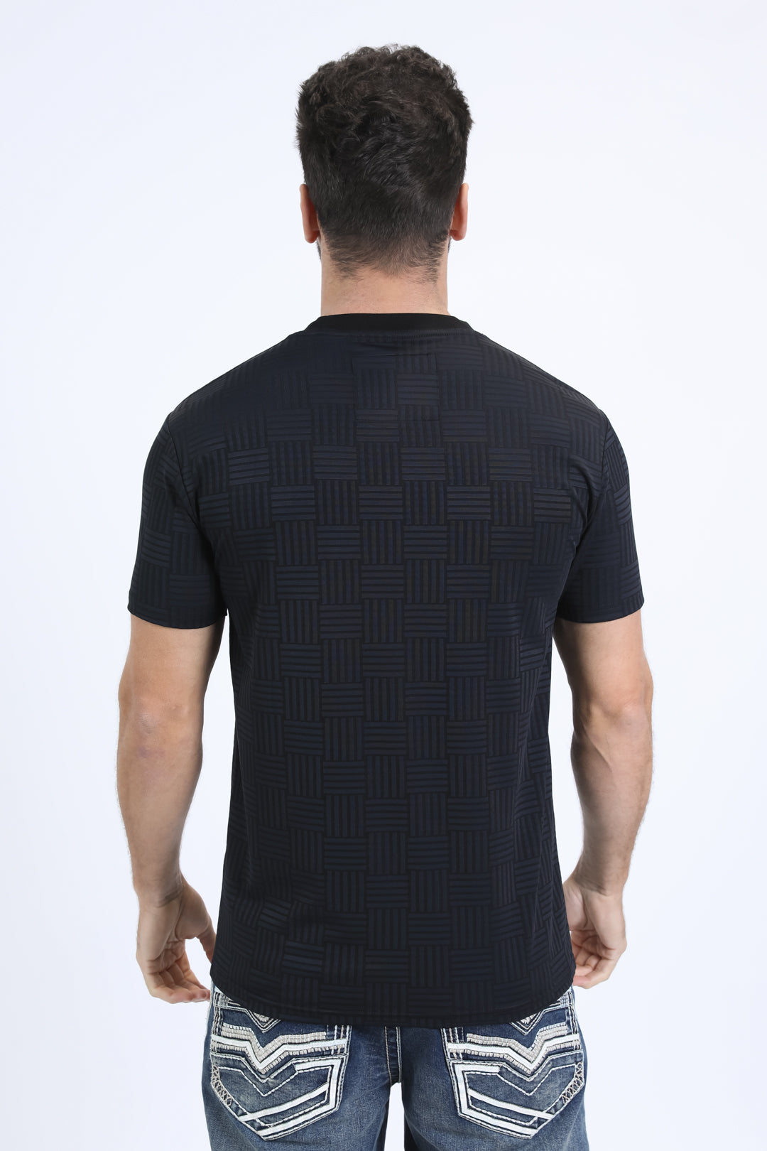 Mens Modern Fit Cotton Stretch Black T-Shirt