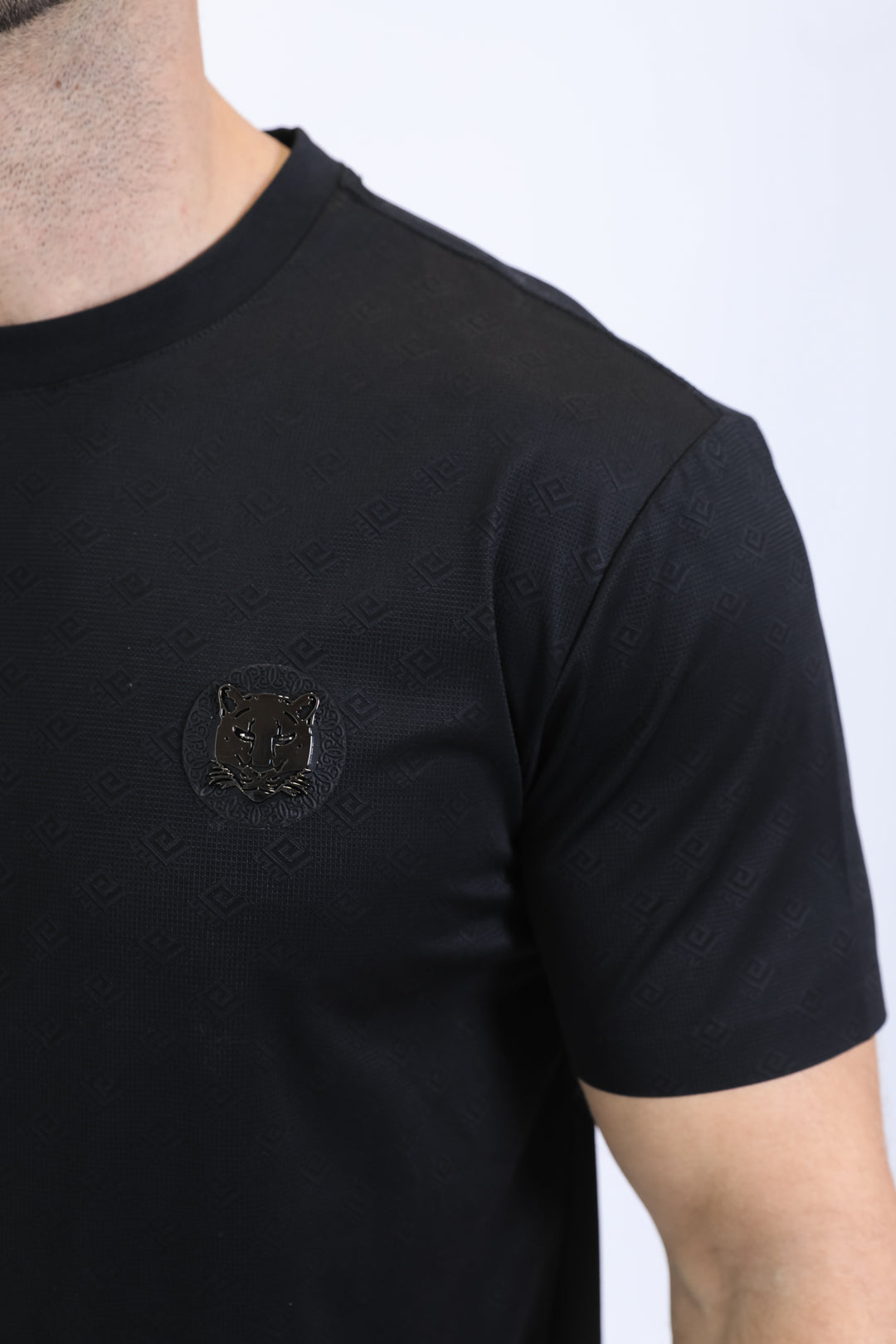 Mens Modern Fit Cotton Stretch Black T-Shirt