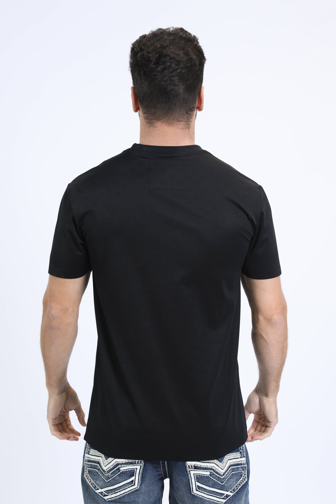 Mens Modern Fit Cotton Stretch Black T-Shirt