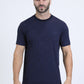 Mens Modern Fit Cotton Stretch Navy T-Shirt