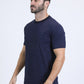 Mens Modern Fit Cotton Stretch Navy T-Shirt