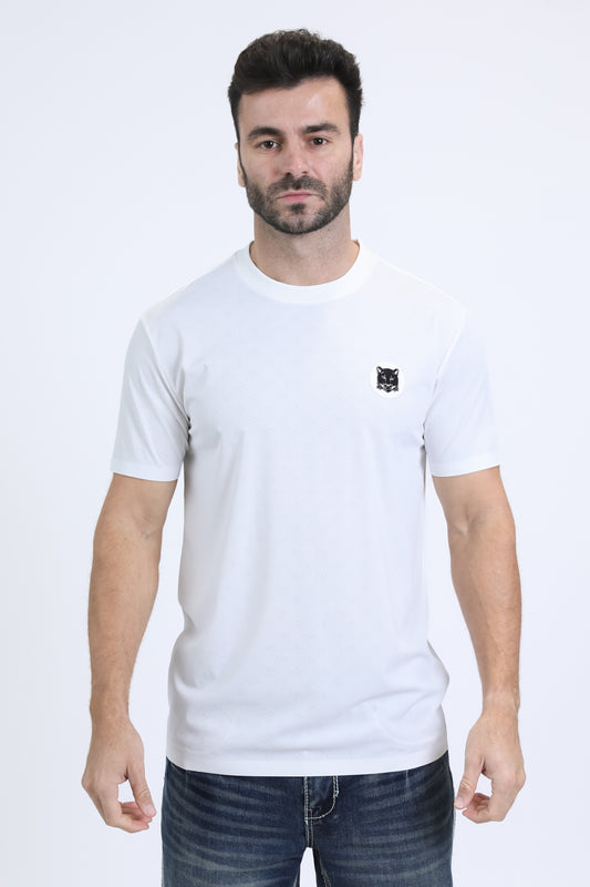 Mens Modern Fit Cotton Stretch White T-Shirt