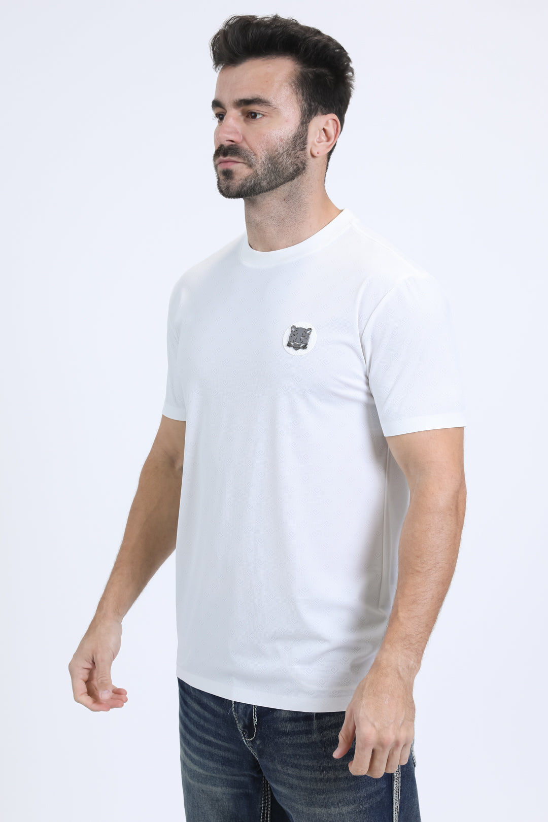 Mens Modern Fit Cotton Stretch White T-Shirt