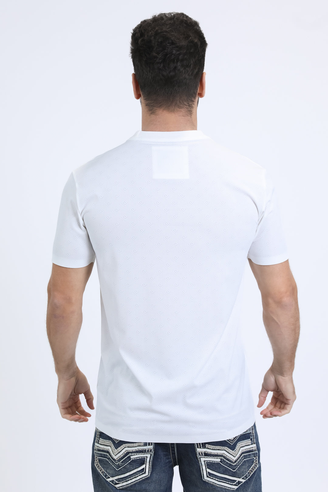 Mens Modern Fit Cotton Stretch White T-Shirt