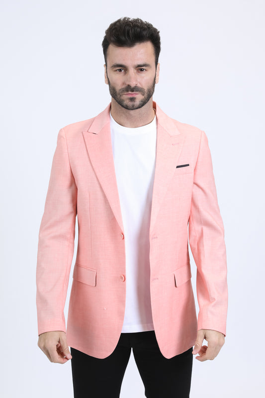 Mens Modern Fit Peach Blazer