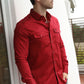 Men's Modern Fit Solid Red Dress Shirt